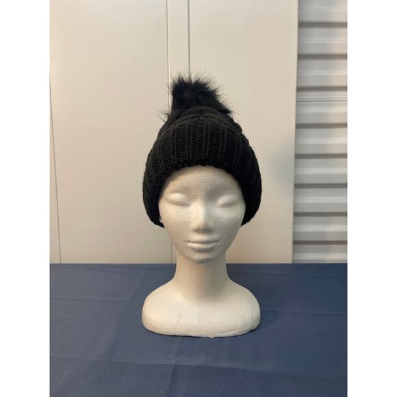 Time and Tru Thick Sherpa Lined Beanie Color Black One Size - Picture 1 of 8